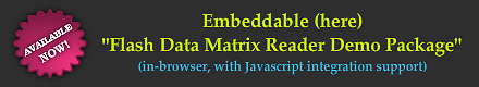 Embeddable Flash Data Matrix Reader Demo Package
